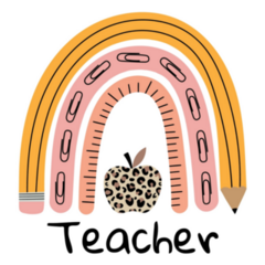 Teacher Rainbow Cheetah Print Sticker