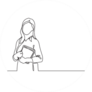 Teacher With Books Continuous Line Drawing Sticker