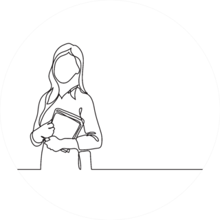 Teacher With Books Continuous Line Drawing Sticker