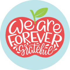 Teachers Appreciation We Are Forever Grateful Apple Sticker