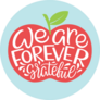Teachers Appreciation We Are Forever Grateful Apple Sticker