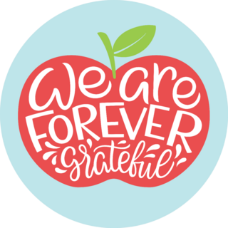 Teachers Appreciation We Are Forever Grateful Apple Sticker