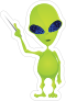 Teaching Green Alien Sticker
