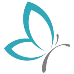 Teal Butterfly Logo Sticker