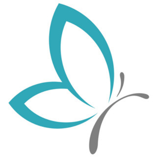 Teal Butterfly Logo Sticker