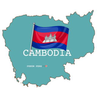 Teal Cambodia Map Sticker