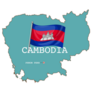 Teal Cambodia Map Sticker
