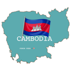Teal Cambodia Map Sticker