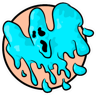 Teal Ghost Circle Sticker