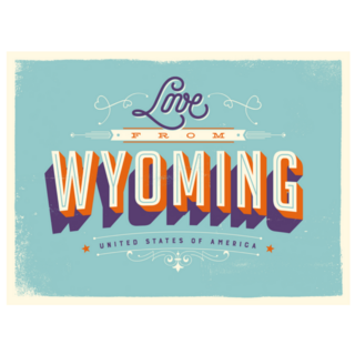 Teal Greeting Card - Love From Wyoming Sticker