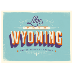 Teal Greeting Card - Love From Wyoming Sticker