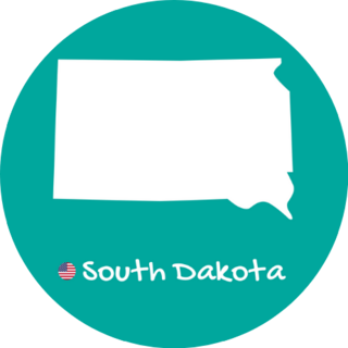 Teal Map Of South Dakota Sticker