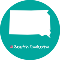 Teal Map Of South Dakota Sticker
