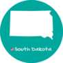 Teal Map Of South Dakota Sticker