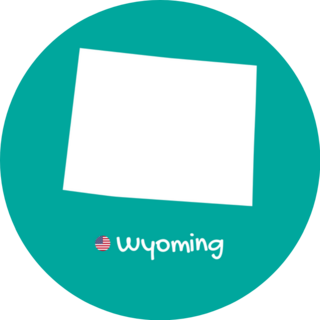Teal Map Of Wyoming With Name Sticker