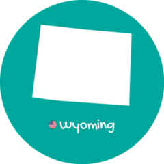 Teal Map Of Wyoming With Name Sticker