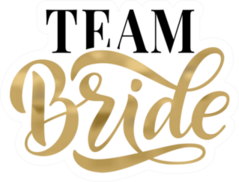 Team Bride Calligraphy Printed Sticker