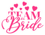 Team Bride Pink Hearts Sticker