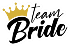 Team Bride With Golden Crown Sticker