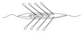 Team Member Rowing Boat One Line Drawing Sticker