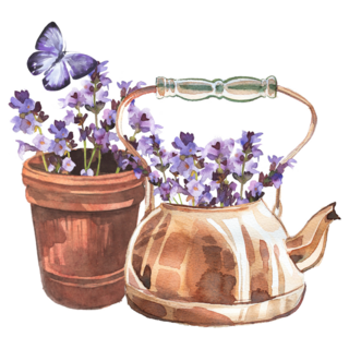 Teapot Lavender Sticker