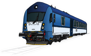 Technical Illustration Of Train, Locomotive Sticker