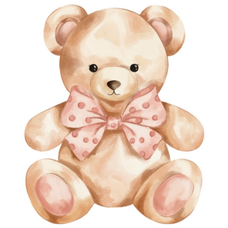Teddy Bear Bow Sticker