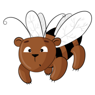 Teddy Bear Dressed As A Bee Sticker