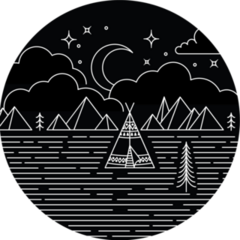 Teepee Monoline Sticker