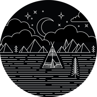 Teepee Monoline Sticker