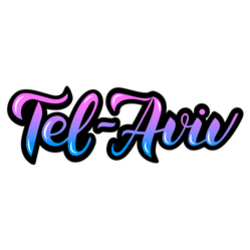 Tel-Aviv Israel, Gradient Lettering Sticker