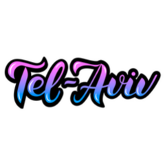 Tel-Aviv Israel, Gradient Lettering Sticker