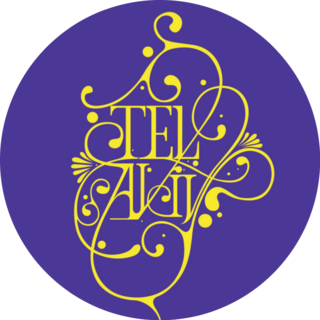 Tel Aviv Israel Ornate Typography On Purple Sticker