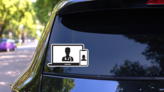 Telemedicine Or Telehealth Virtual Visit Illustration Sticker on a Rear Car Window (New) example