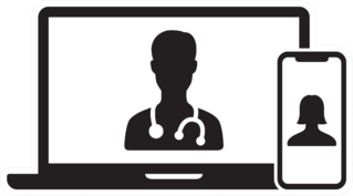 Telemedicine Or Telehealth Virtual Visit Illustration Sticker