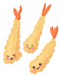 Tempura Fried Shrimp Cartoon Sticker