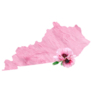 Tender Pink Floral State Kentucky Sticker
