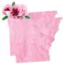 Tender Pink Floral State Map Of Arkansas Sticker