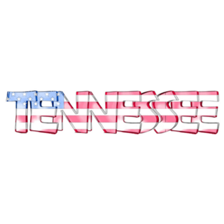 Tennessee American Isolated Usa State Names Sticker