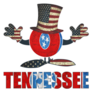 Tennessee Ball With American Hat And Hands Illustration Sticker