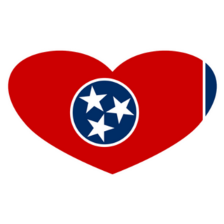 Tennessee Flag Heart Shape Sticker