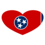 Tennessee Flag Heart Shape Sticker
