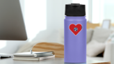 Tennessee Flag Heart Sticker on a Water Bottle (New) example