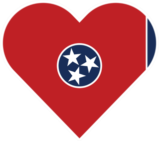 Tennessee Flag Heart Sticker