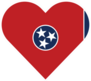 Tennessee Flag Heart Sticker