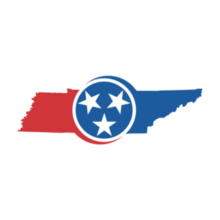Tennessee Map With Stars Sticker