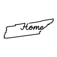 Tennessee  Outline Map With The Word Home Sticker