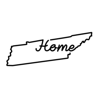Tennessee  Outline Map With The Word Home Sticker