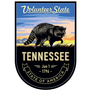 Tennessee State Emblem with Raccoon Sticker