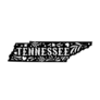 Tennessee State Map With Doodle Decorative Ornaments Sticker